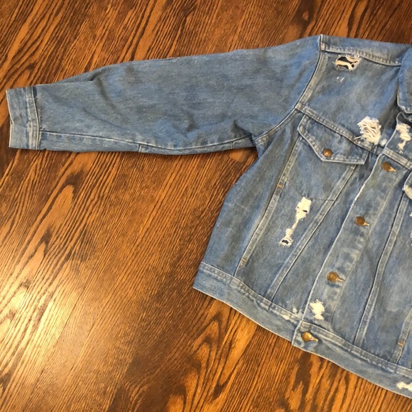 Vintage 90s Calvin Klein Distressed Jean Jacket - Picture 5 of 13